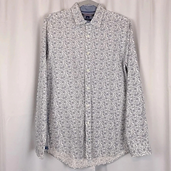 Tommy Hilfiger Slim Fit Stretch Paisley Shirt Long Sleeve Mens Size M - Picture 1 of 6